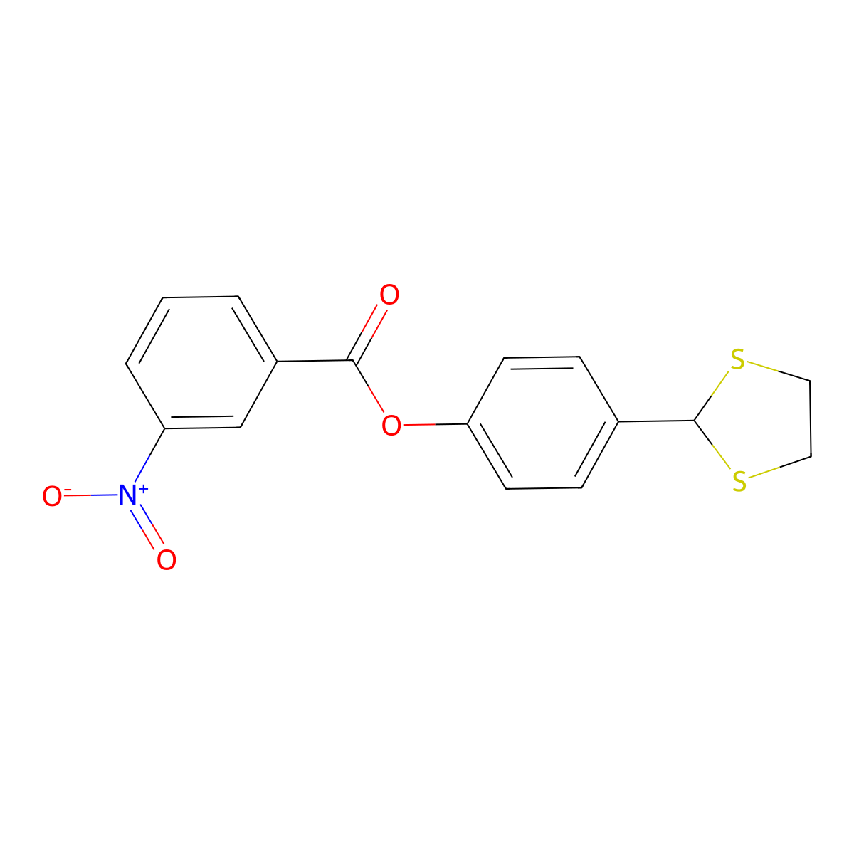 4-(1,3-Dithiolan-2-yl)phenyl 3-nitrobenzenecarboxylate molecular structure, CAS 298215-51-7