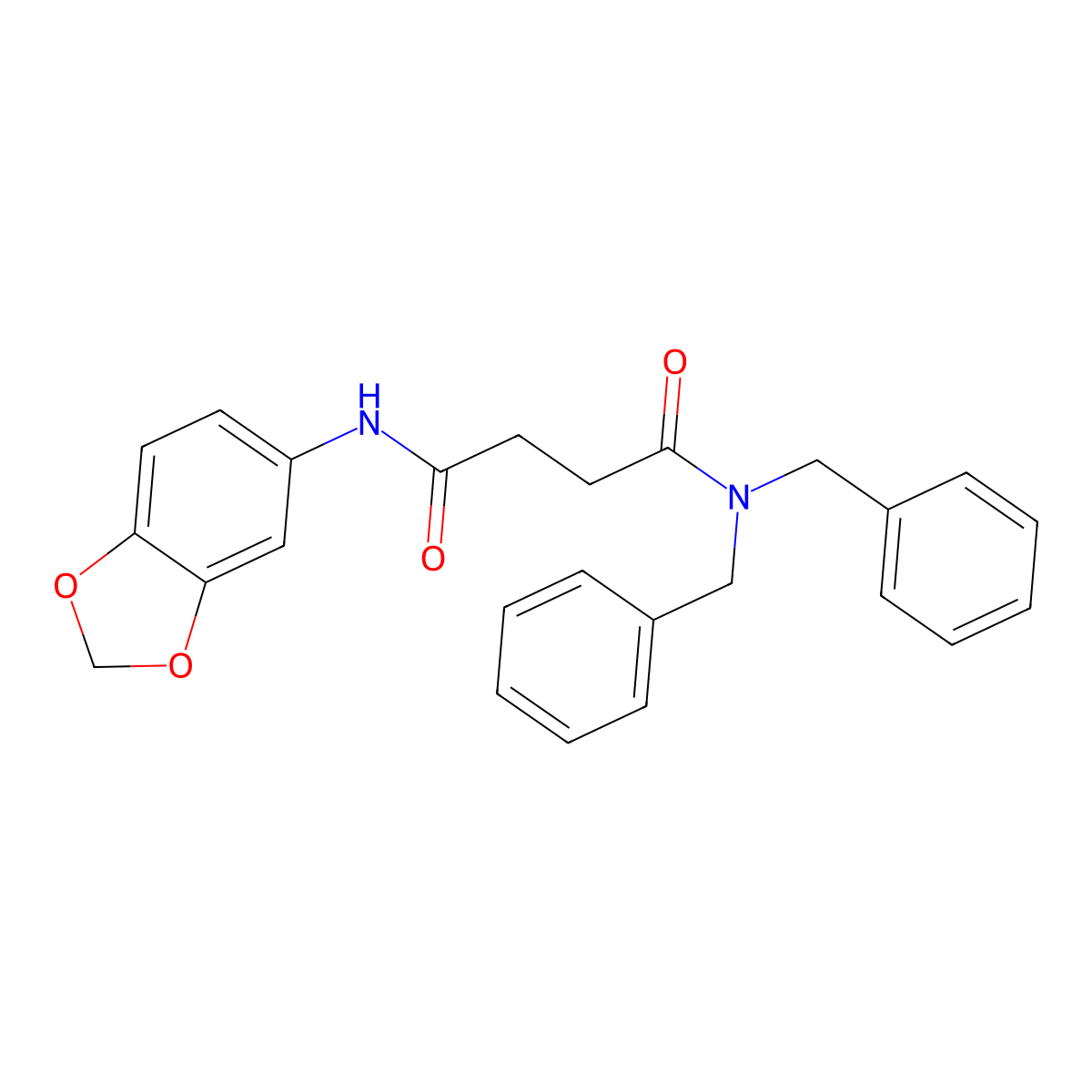 N~1~-(1,3-benzodioxol-5-yl)-N~4~,N~4~-dibenzylsuccinamide molecular structure, CAS 298215-52-8