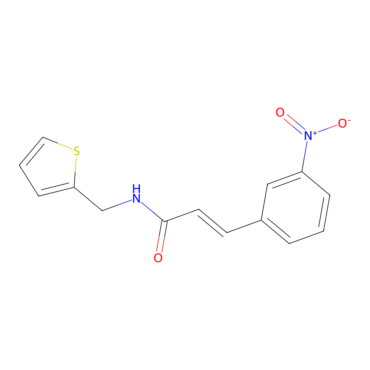 (2E)-3-(3-nitrophenyl)-N-[(thiophen-2-yl)methyl]prop-2-enamide molecular structure, CAS 298215-55-1