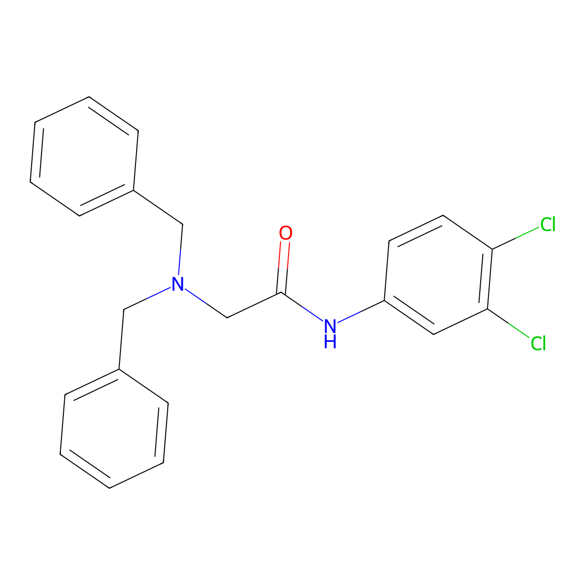 2-(dibenzylamino)-N-(3,4-dichlorophenyl)acetamide molecular structure, CAS 298215-66-4