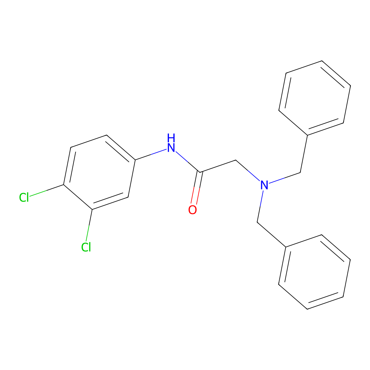 2-(dibenzylamino)-N-(3,4-dichlorophenyl)acetamide molecular structure, CAS 298215-66-4