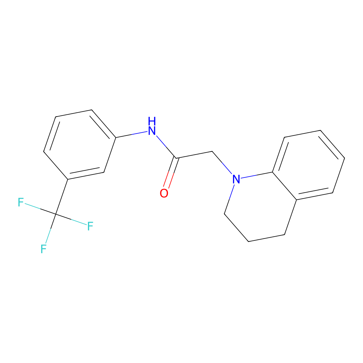 2-[3,4-dihydro-1(2H)-quinolinyl]-N-[3-(trifluoromethyl)phenyl]acetamide molecular structure, CAS 298215-68-6