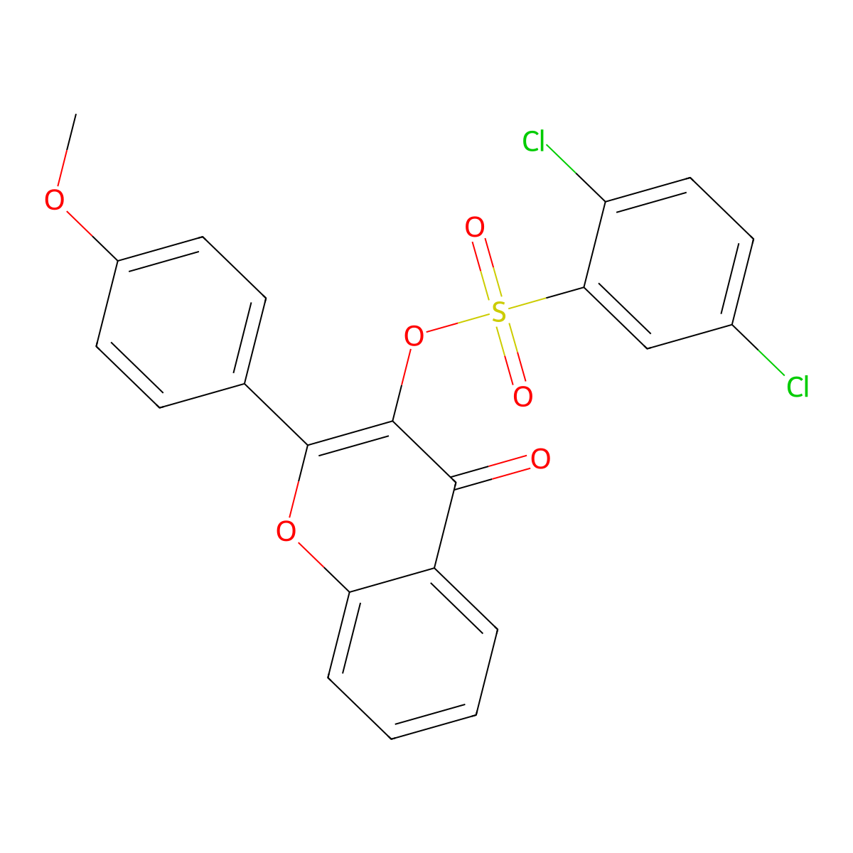 2-(4-methoxyphenyl)-4-oxo-4H-chromen-3-yl 2,5-dichlorobenzenesulfonate molecular structure, CAS 298215-72-2