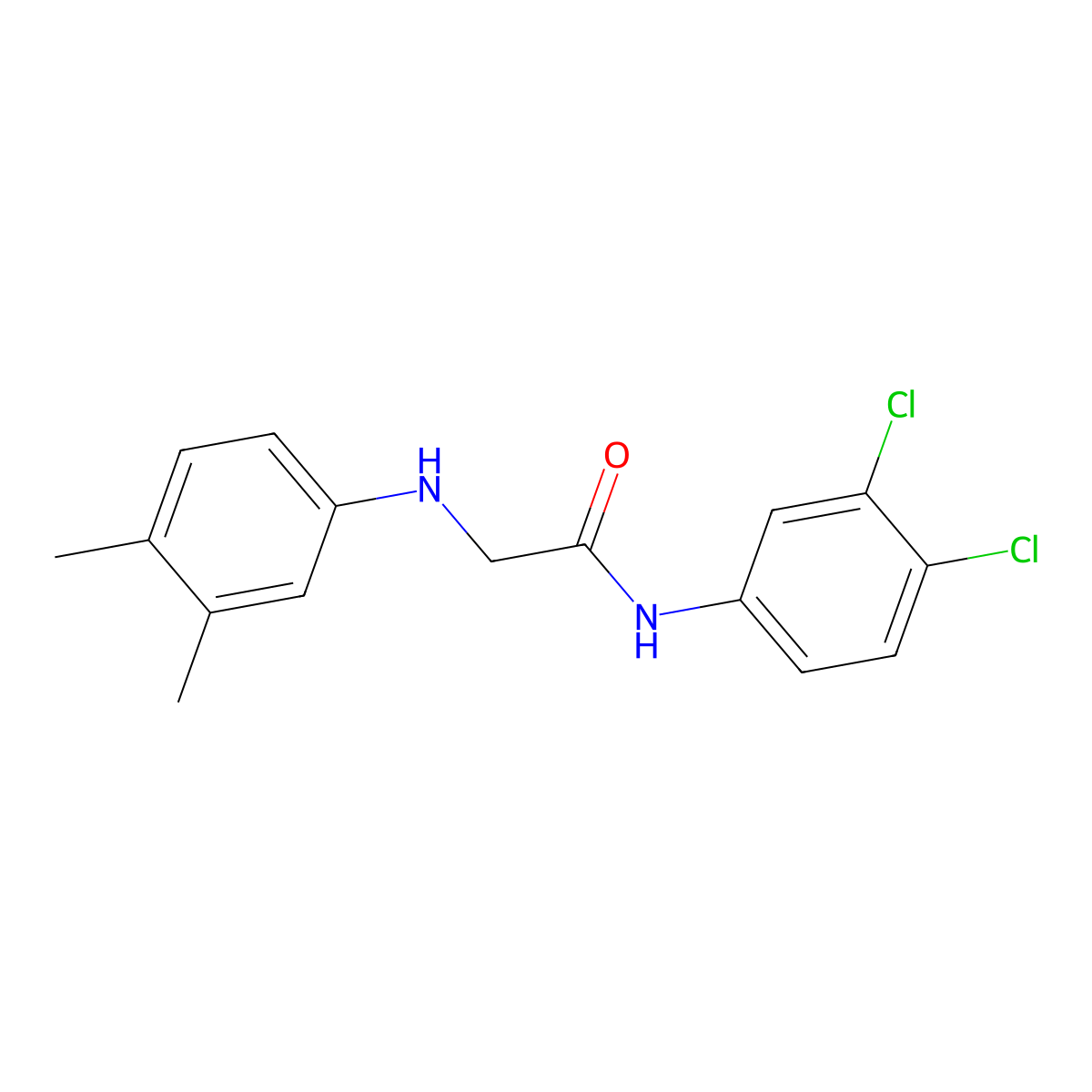 N-(3,4-dichlorophenyl)-2-(3,4-dimethylanilino)acetamide molecular structure, CAS 298215-75-5