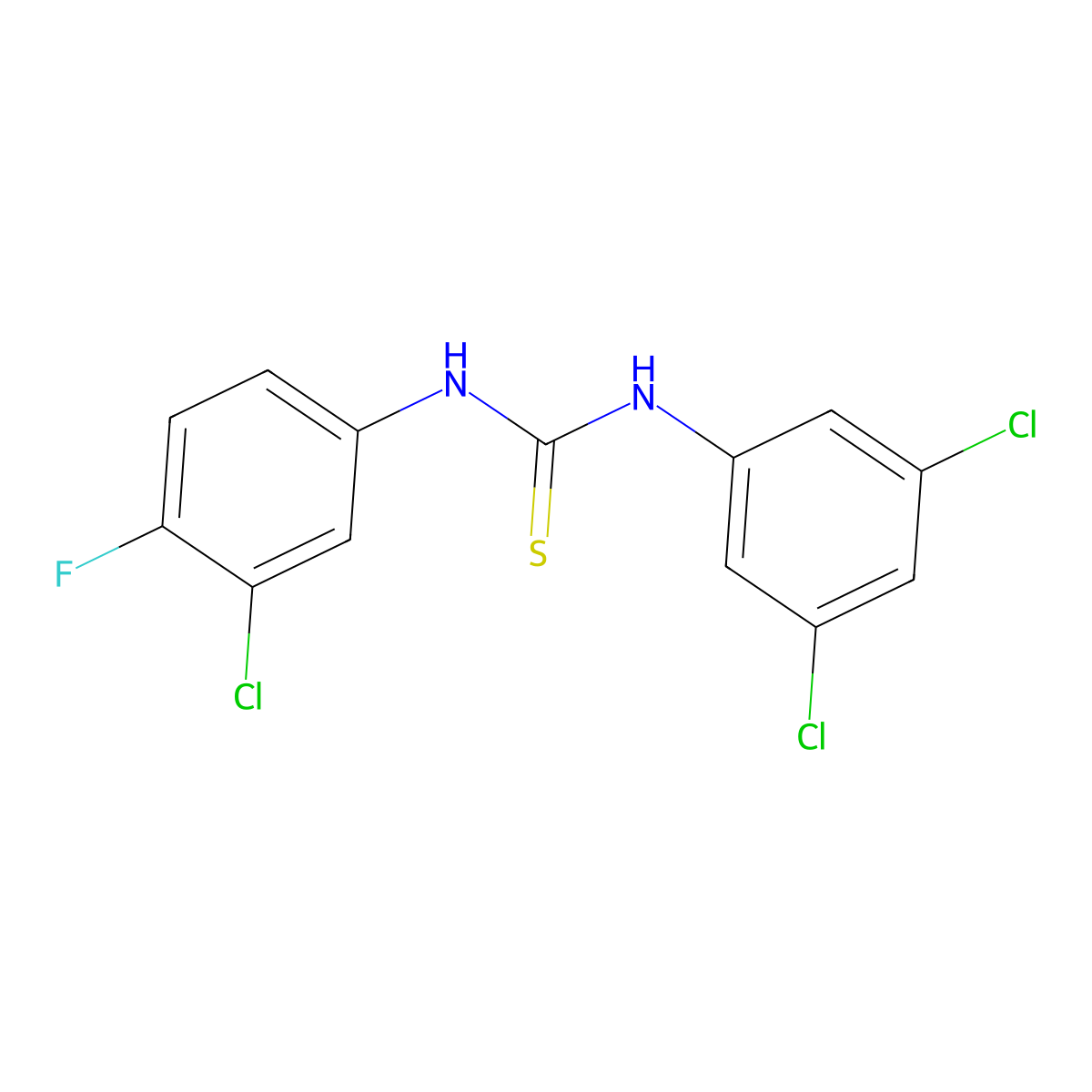 1-(3-Chloro-4-fluorophenyl)-3-(3,5-dichlorophenyl)thiourea molecular structure, CAS 298215-79-9