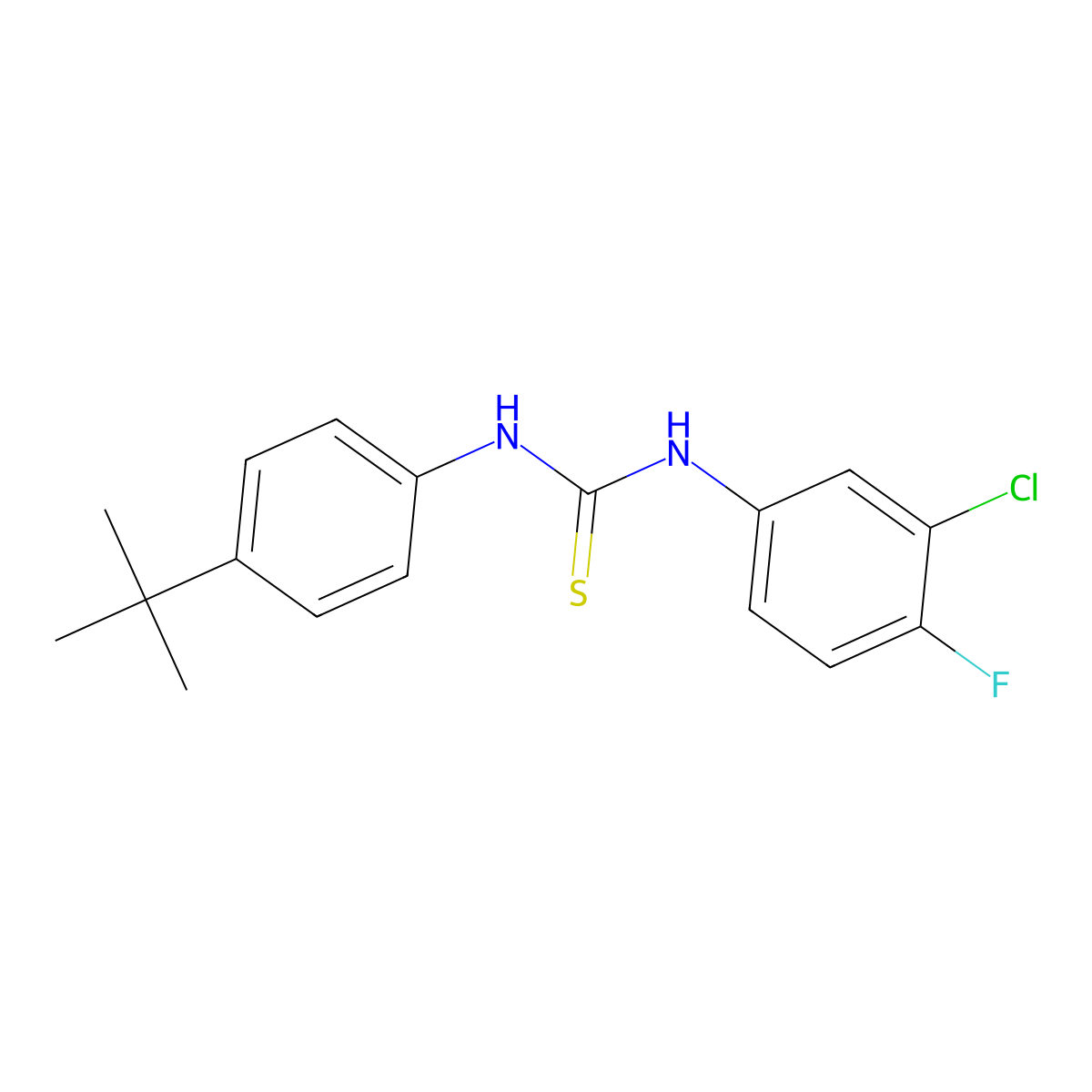 1-(4-Tert-butylphenyl)-3-(3-chloro-4-fluorophenyl)thiourea molecular structure, CAS 298215-82-4