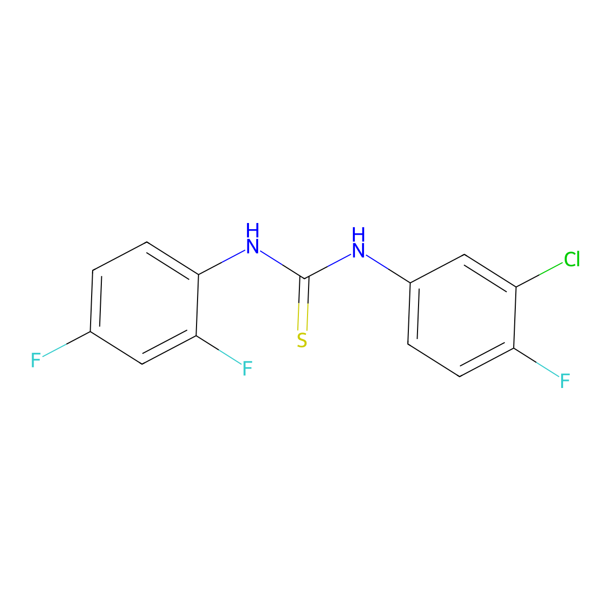 1-(3-Chloro-4-fluorophenyl)-3-(2,4-difluorophenyl)thiourea molecular structure, CAS 298215-83-5