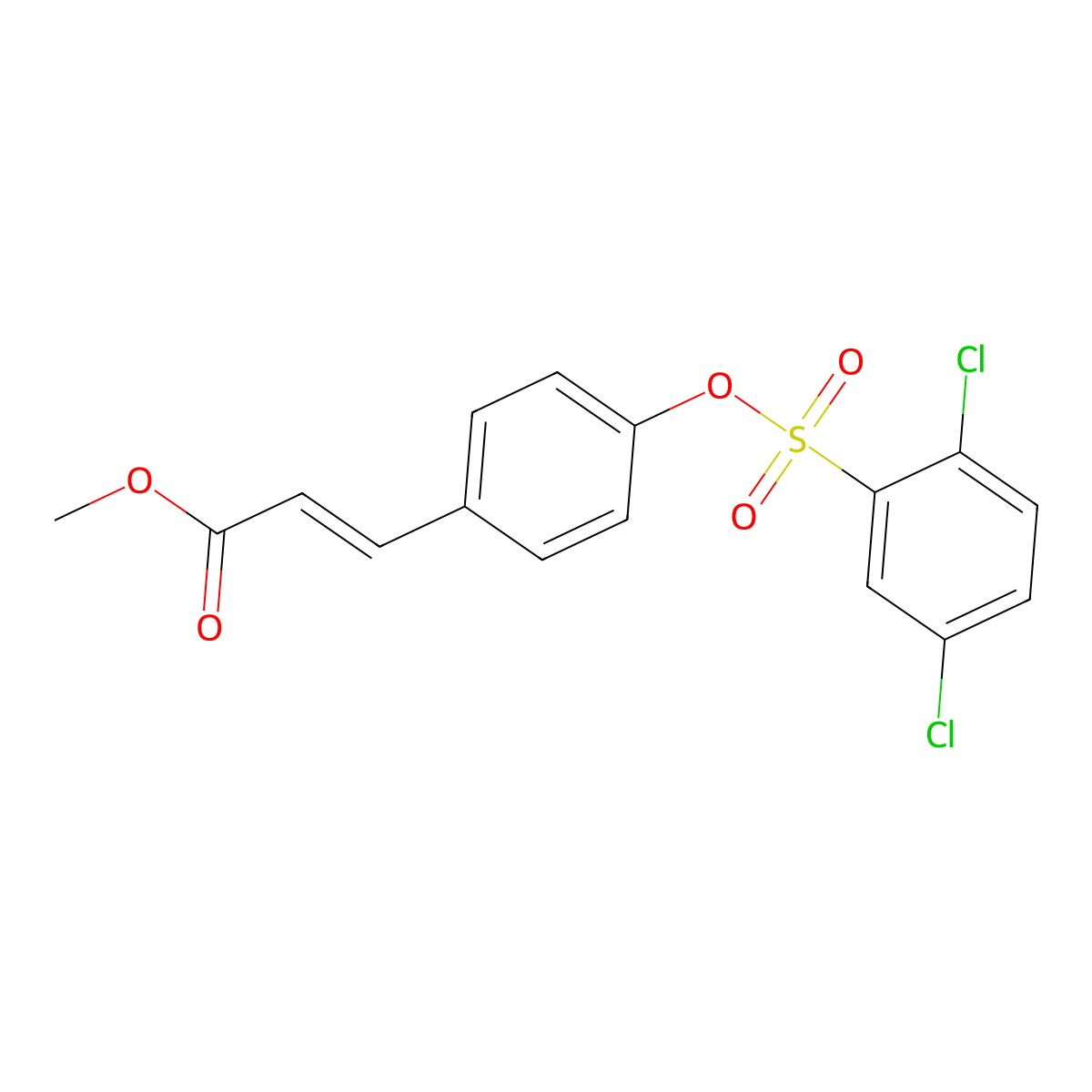 Methyl 3-(4-{[(2,5-dichlorophenyl)sulfonyl]oxy}phenyl)acrylate molecular structure, CAS 298215-97-1