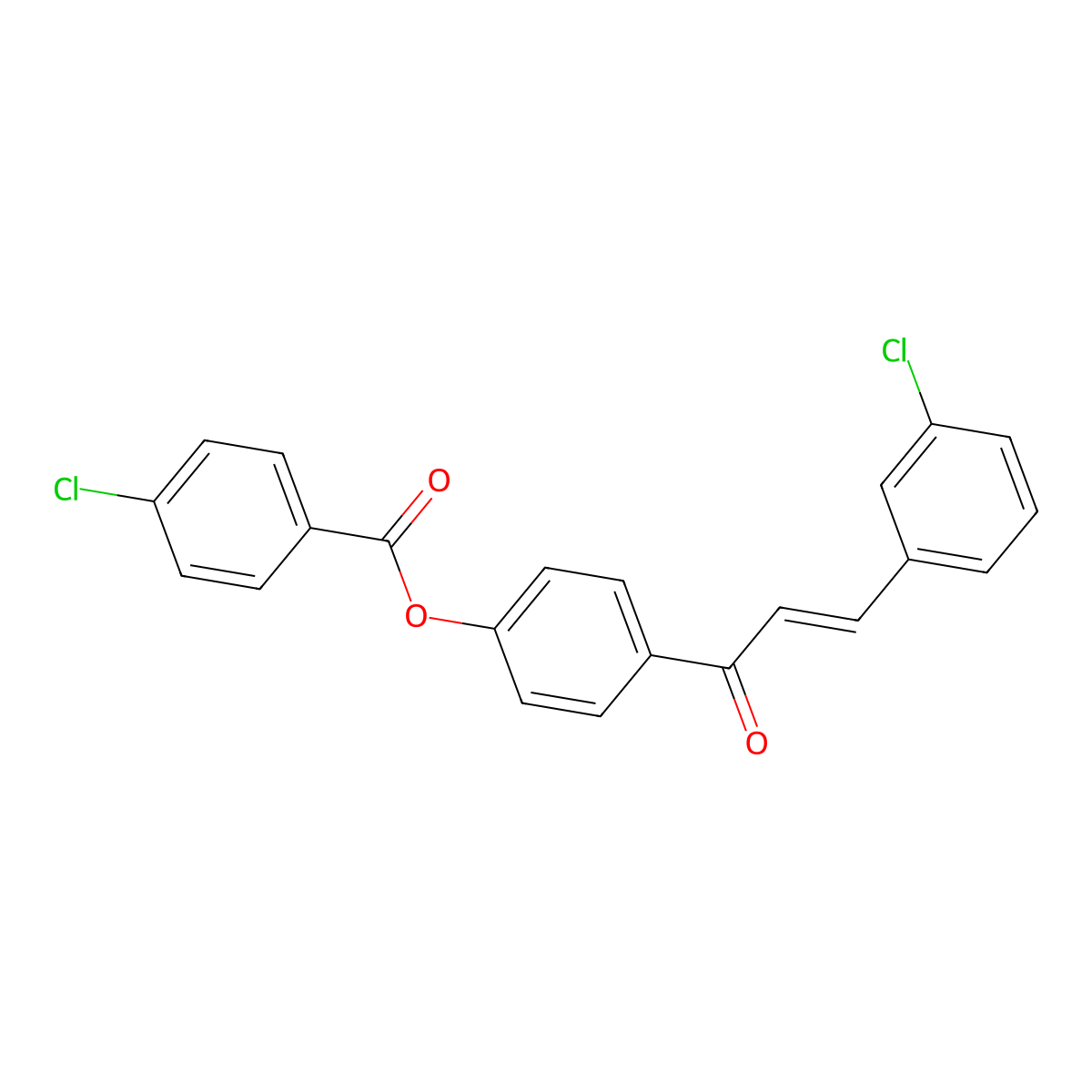 4-[(2E)-3-(3-chlorophenyl)prop-2-enoyl]phenyl 4-chlorobenzoate molecular structure, CAS 298215-99-3
