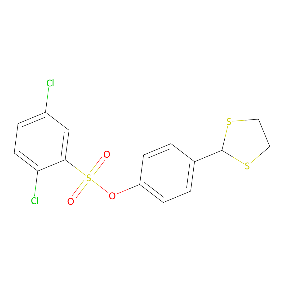 4-(1,3-Dithiolan-2-yl)phenyl 2,5-dichlorobenzenesulfonate molecular structure, CAS 298216-04-3