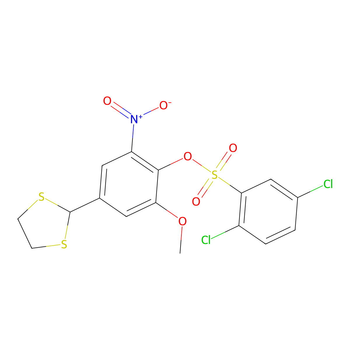 4-(1,3-Dithiolan-2-yl)-2-methoxy-6-nitrophenyl 2,5-dichlorobenzenesulfonate molecular structure, CAS 298216-06-5