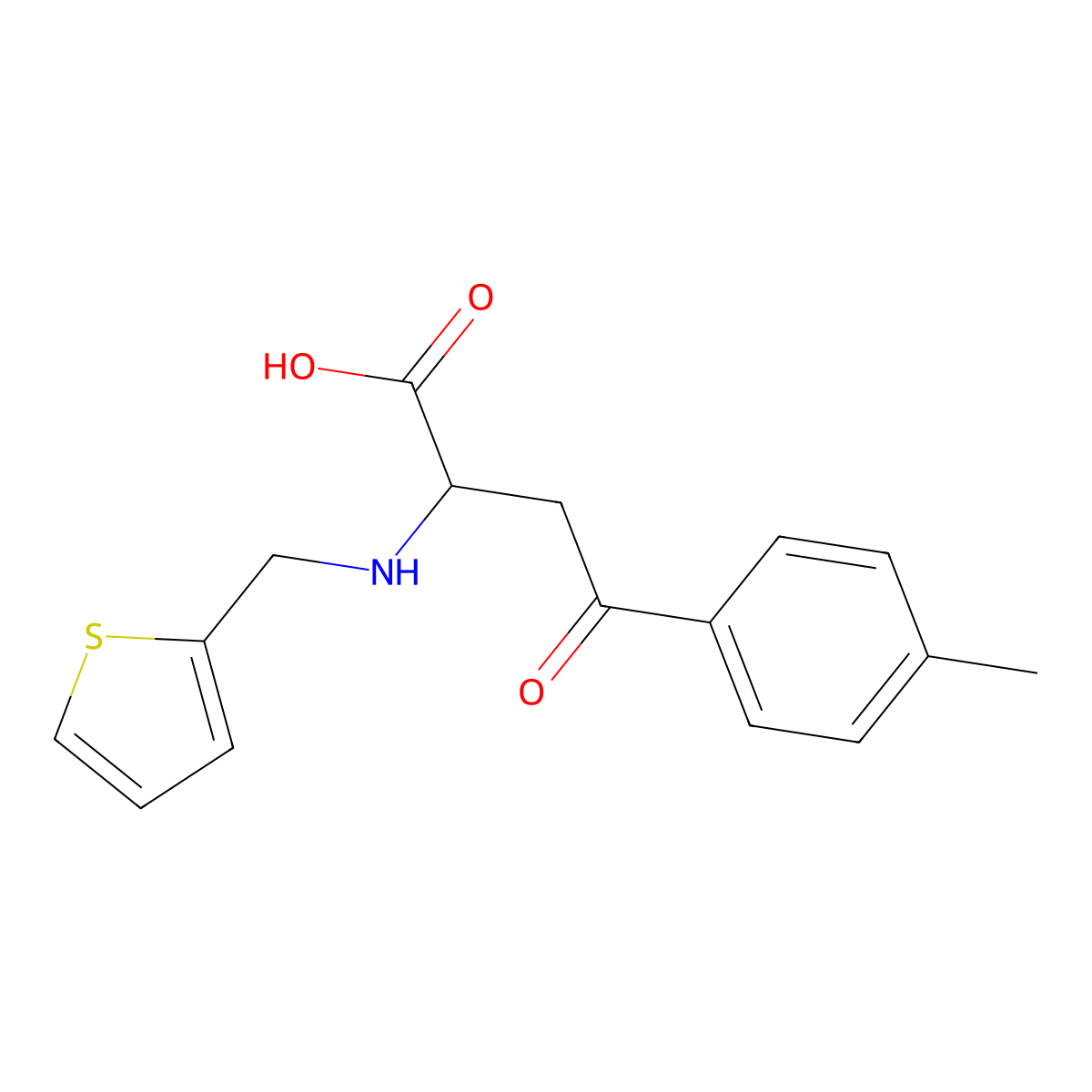 4-(4-Methylphenyl)-4-oxo-2-((2-thienylmethyl)amino)butanoic acid molecular structure, CAS 298216-15-6