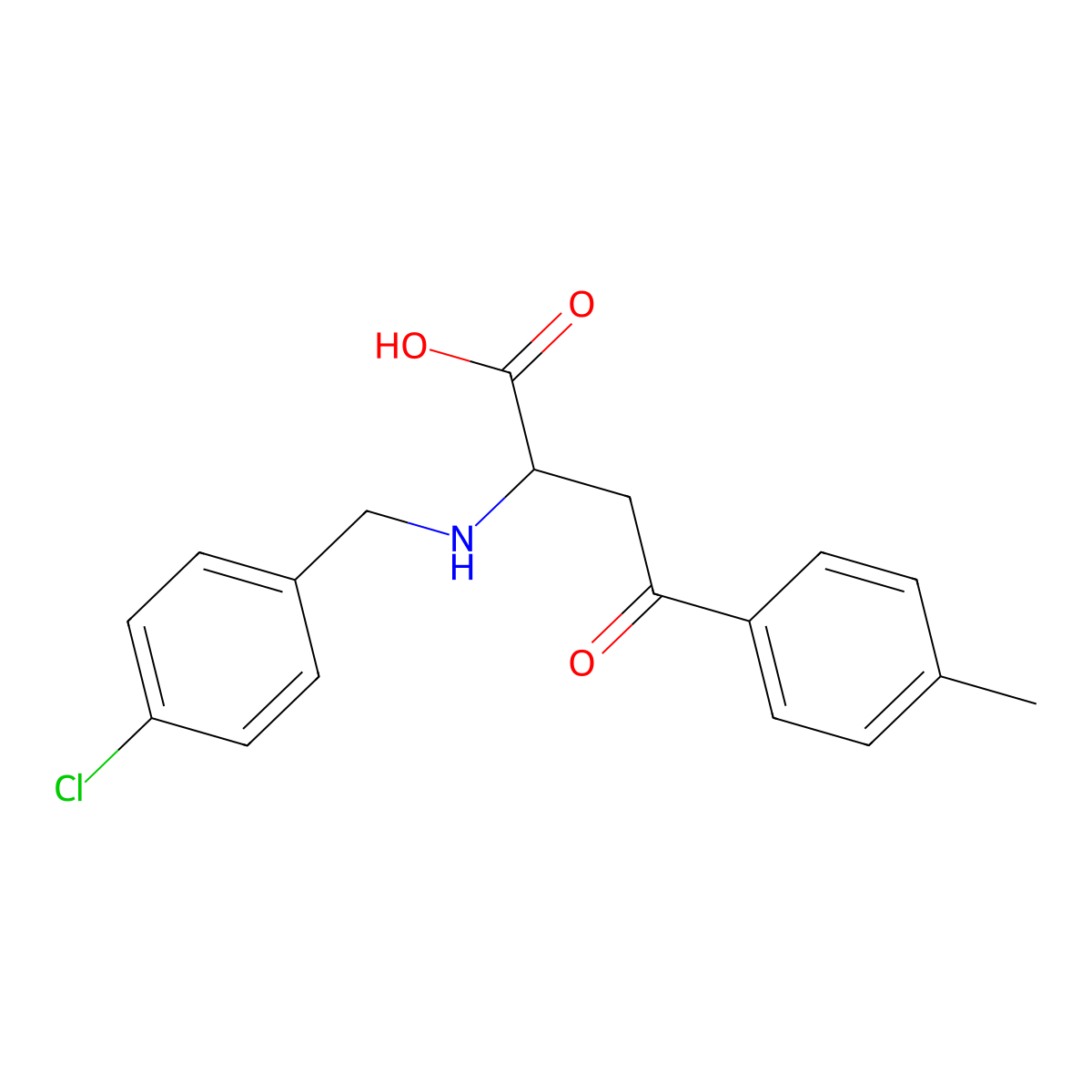 2-[(4-Chlorobenzyl)amino]-4-(4-methylphenyl)-4-oxobutanoic acid molecular structure, CAS 298216-17-8