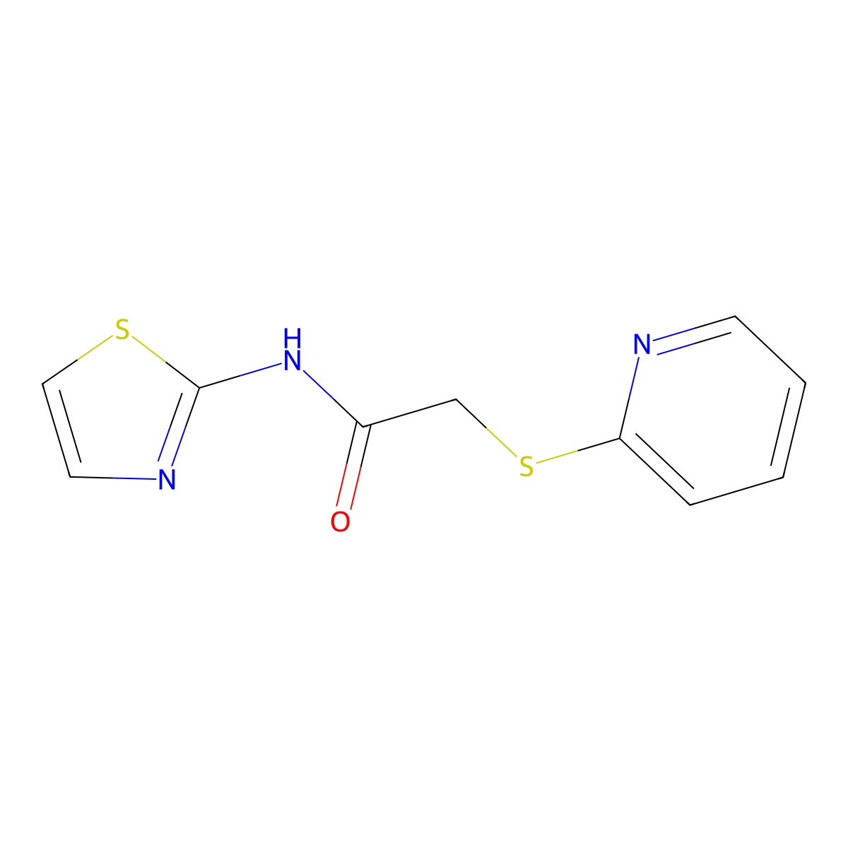 2-(2-pyridinylsulfanyl)-N-(1,3-thiazol-2-yl)acetamide molecular structure, CAS 298216-20-3