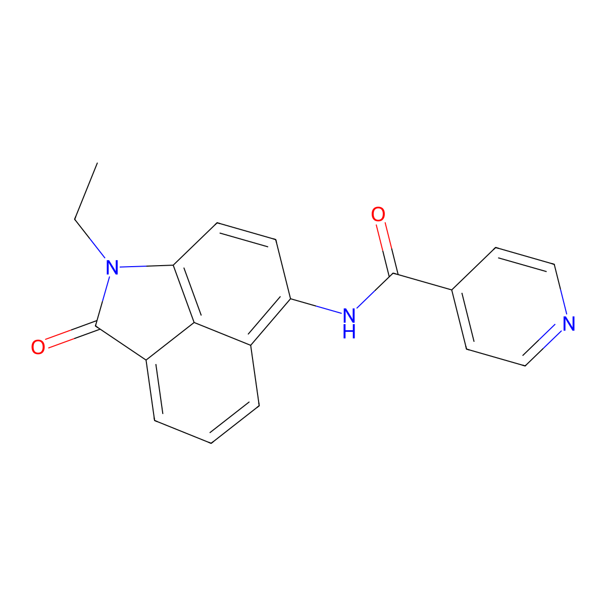 N-(1-ethyl-2-oxo-1,2-dihydrobenzo[cd]indol-6-yl)pyridine-4-carboxamide molecular structure, CAS 298216-57-6