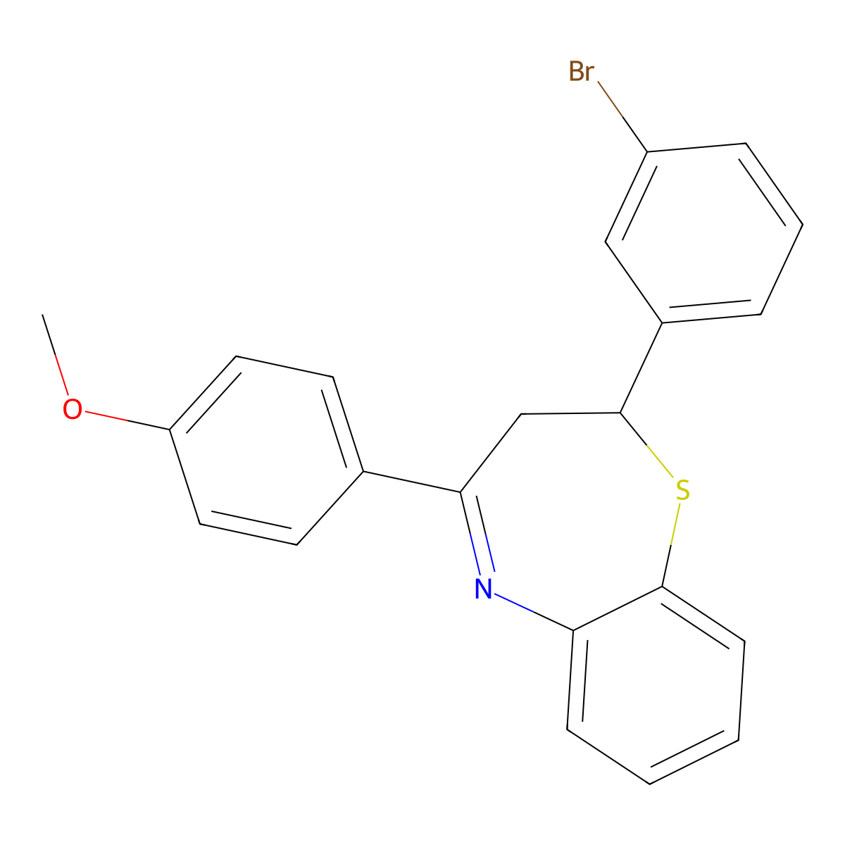 2-(3-Bromophenyl)-4-(4-methoxyphenyl)-2,3-dihydro-1,5-benzothiazepine molecular structure, CAS 298216-66-7