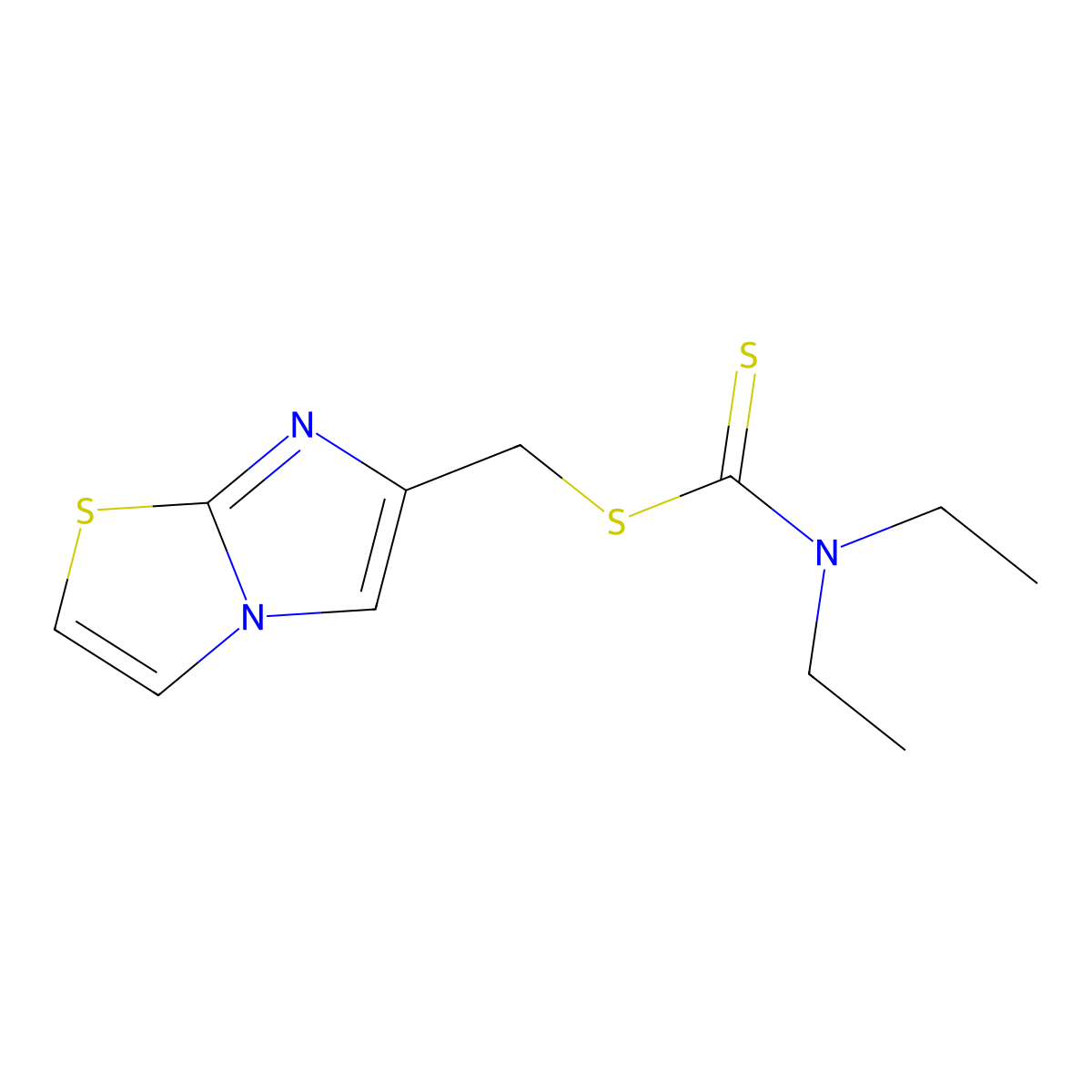 Imidazo[2,1-b][1,3]thiazol-6-ylmethyl diethyldithiocarbamate molecular structure, CAS 298216-67-8
