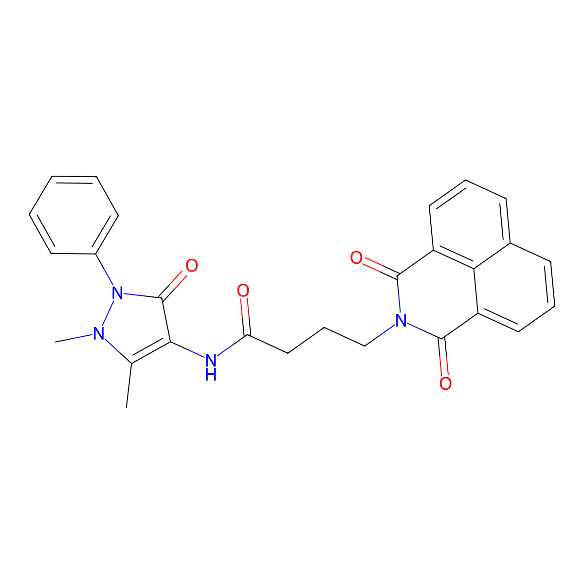 N-(1,5-dimethyl-3-oxo-2-phenylpyrazol-4-yl)-4-(1,3-dioxobenzo[de]isoquinolin-2-yl)butanamide molecular structure, CAS 298216-72-5