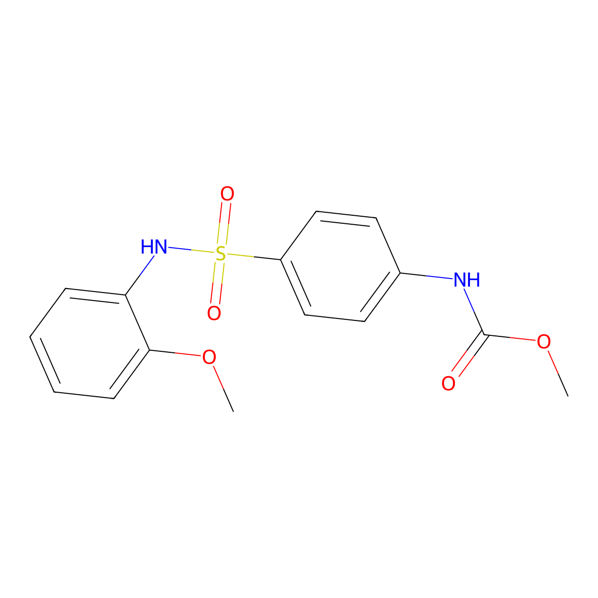 methyl (4-(N-(2-methoxyphenyl)sulfamoyl)phenyl)carbamate molecular structure, CAS 298216-75-8
