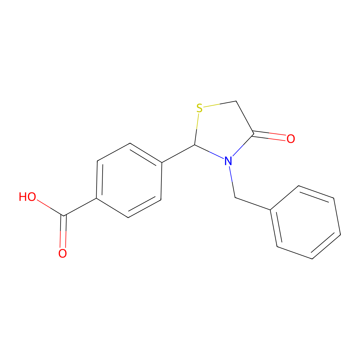 4-(3-Benzyl-4-oxo-1,3-thiazolidin-2-yl)benzoic acid molecular structure, CAS 298216-87-2
