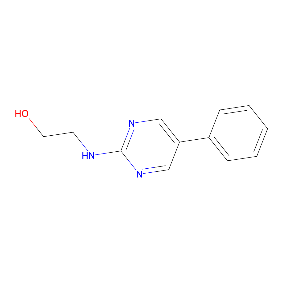 2-[(5-Phenyl-2-pyrimidinyl)amino]ethanol molecular structure, CAS 298217-37-5