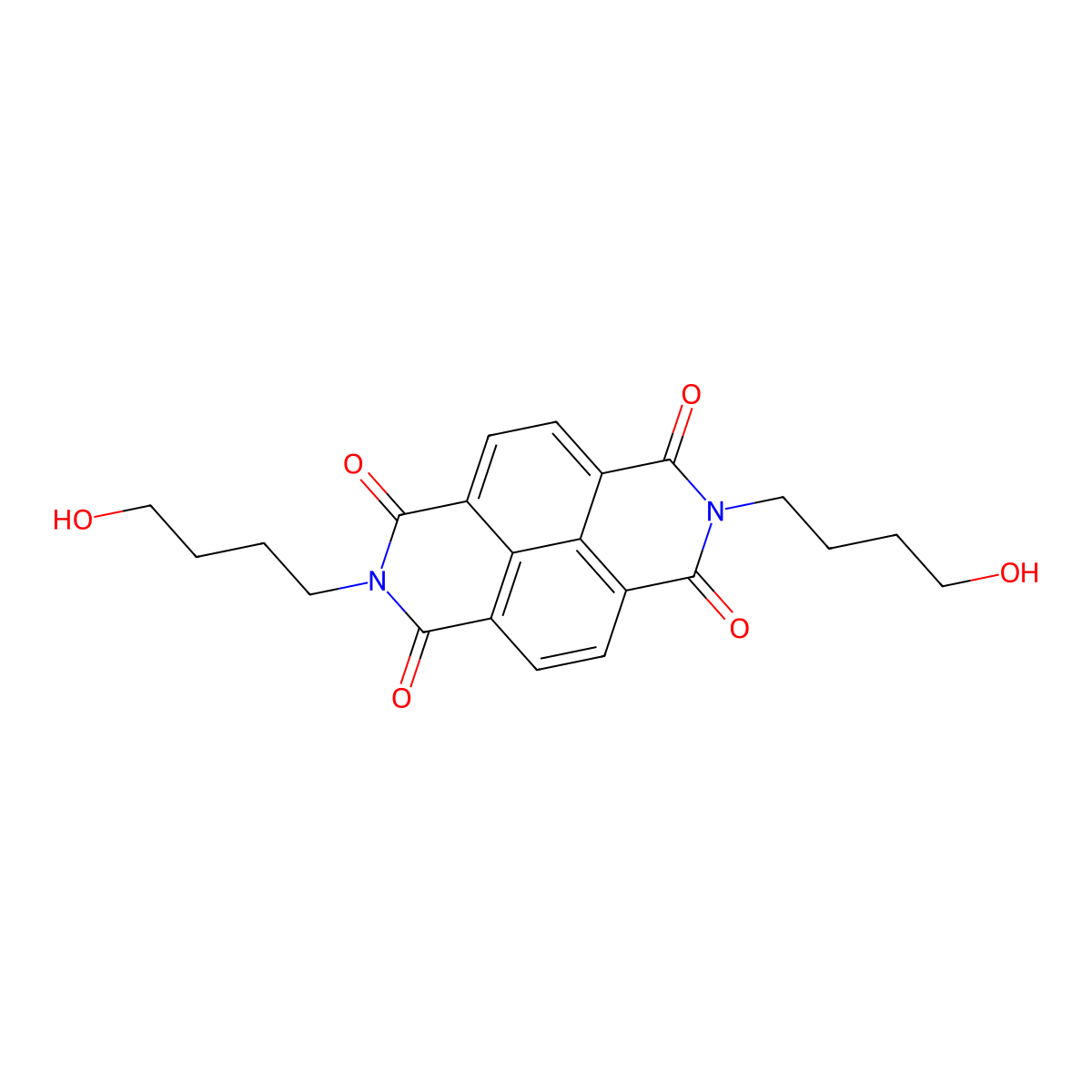 2,7-bis(4-Hydroxybutyl)benzo[lmn][3,8]phenanthroline-1,3,6,8(2H,7H)-tetrone molecular structure, CAS 298217-59-1