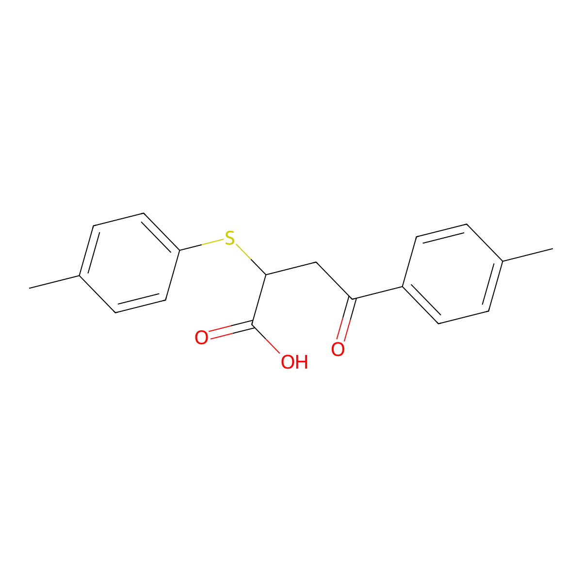 4-(4-Methylphenyl)-2-[(4-methylphenyl)sulfanyl]-4-oxobutanoic acid molecular structure, CAS 298217-65-9