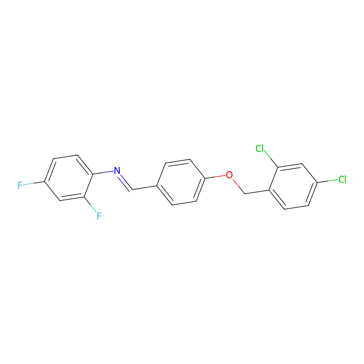 N-(4-((2,4-Dichlorobenzyl)oxy)benzylidene)-2,4-difluoroaniline molecular structure, CAS 298217-67-1