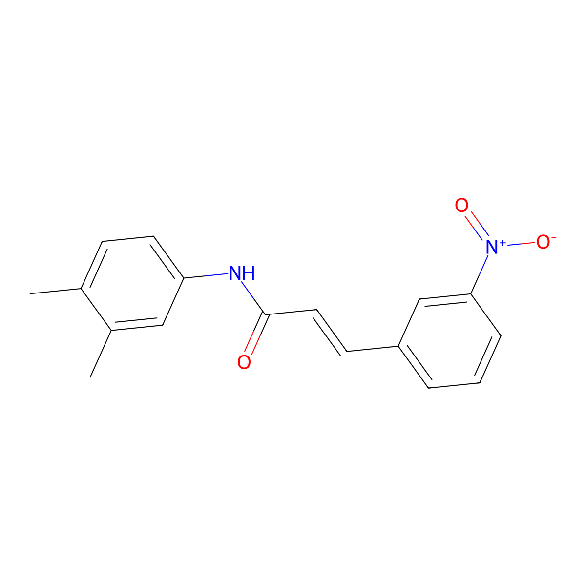 (2E)-N-(3,4-dimethylphenyl)-3-(3-nitrophenyl)prop-2-enamide molecular structure, CAS 298217-73-9
