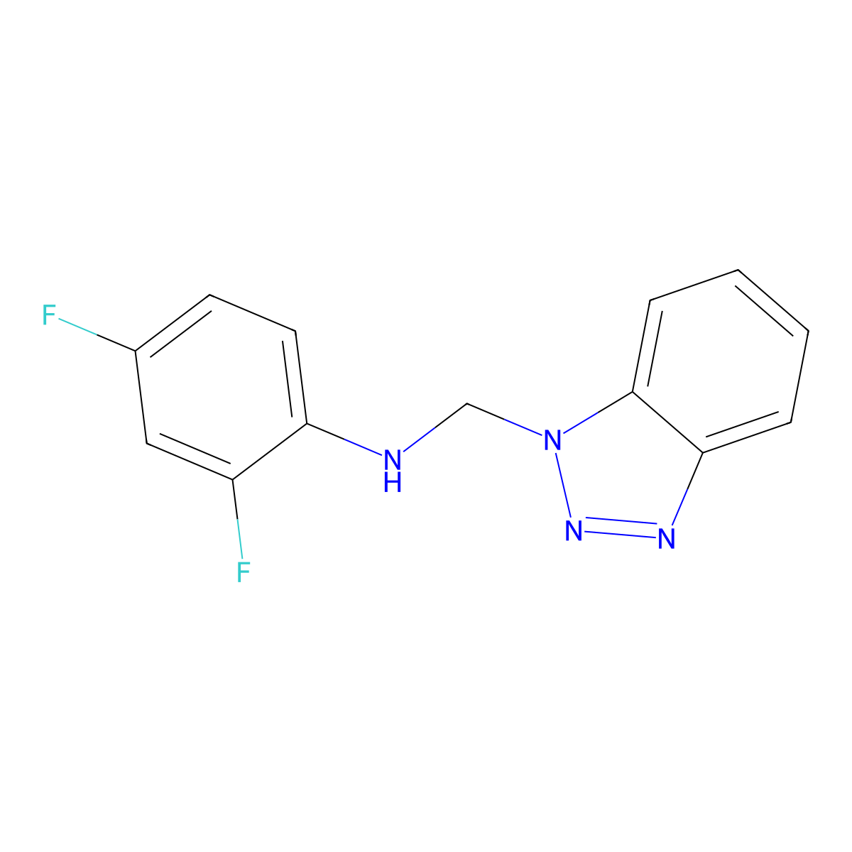 N-(1H-1,2,3-benzotriazol-1-ylmethyl)-2,4-difluoroaniline molecular structure, CAS 298217-80-8