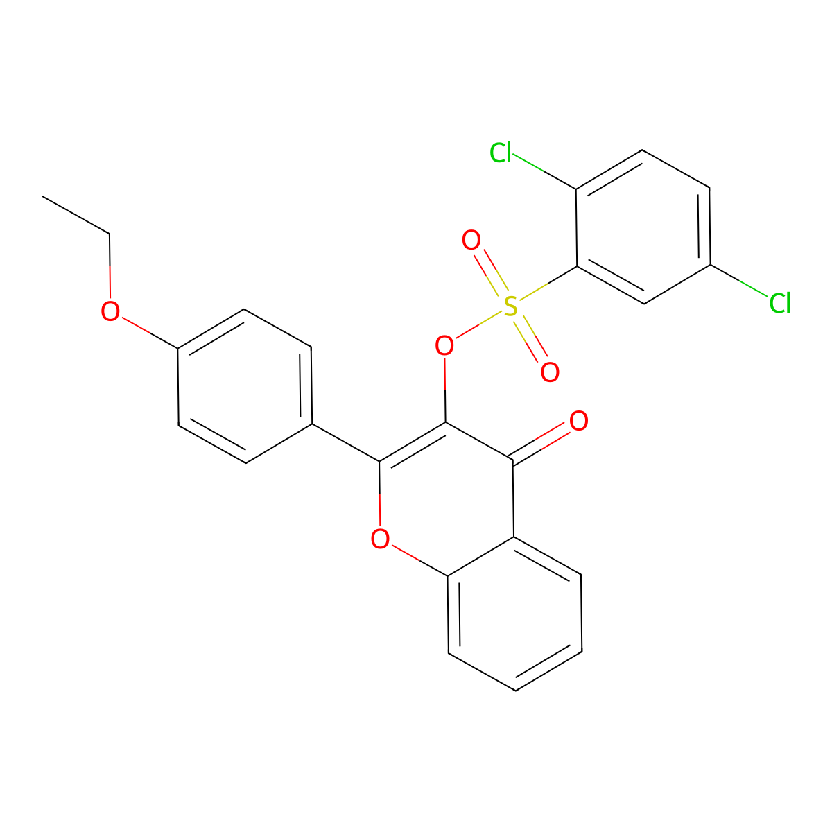 2-(4-Ethoxyphenyl)-4-oxo-4H-chromen-3-yl 2,5-dichlorobenzenesulfonate molecular structure, CAS 298217-82-0