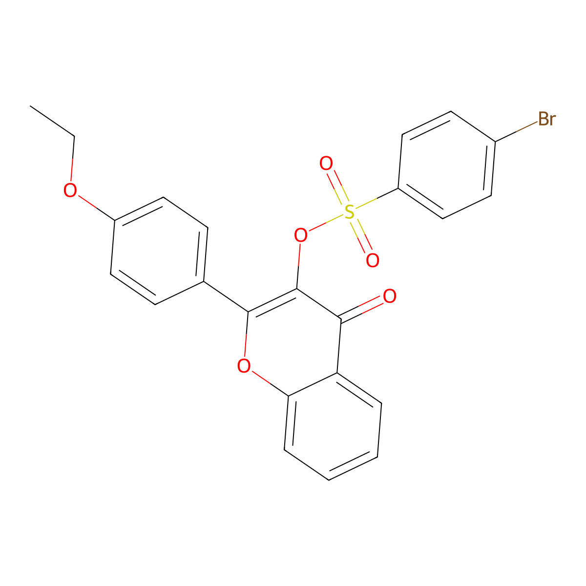 2-(4-Ethoxyphenyl)-4-oxo-4H-chromen-3-yl 4-bromobenzenesulfonate molecular structure, CAS 298217-83-1