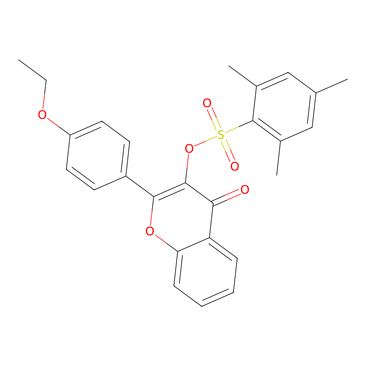 2-(4-Ethoxyphenyl)-4-oxo-4H-chromen-3-yl 2,4,6-trimethylbenzenesulfonate molecular structure, CAS 298217-84-2