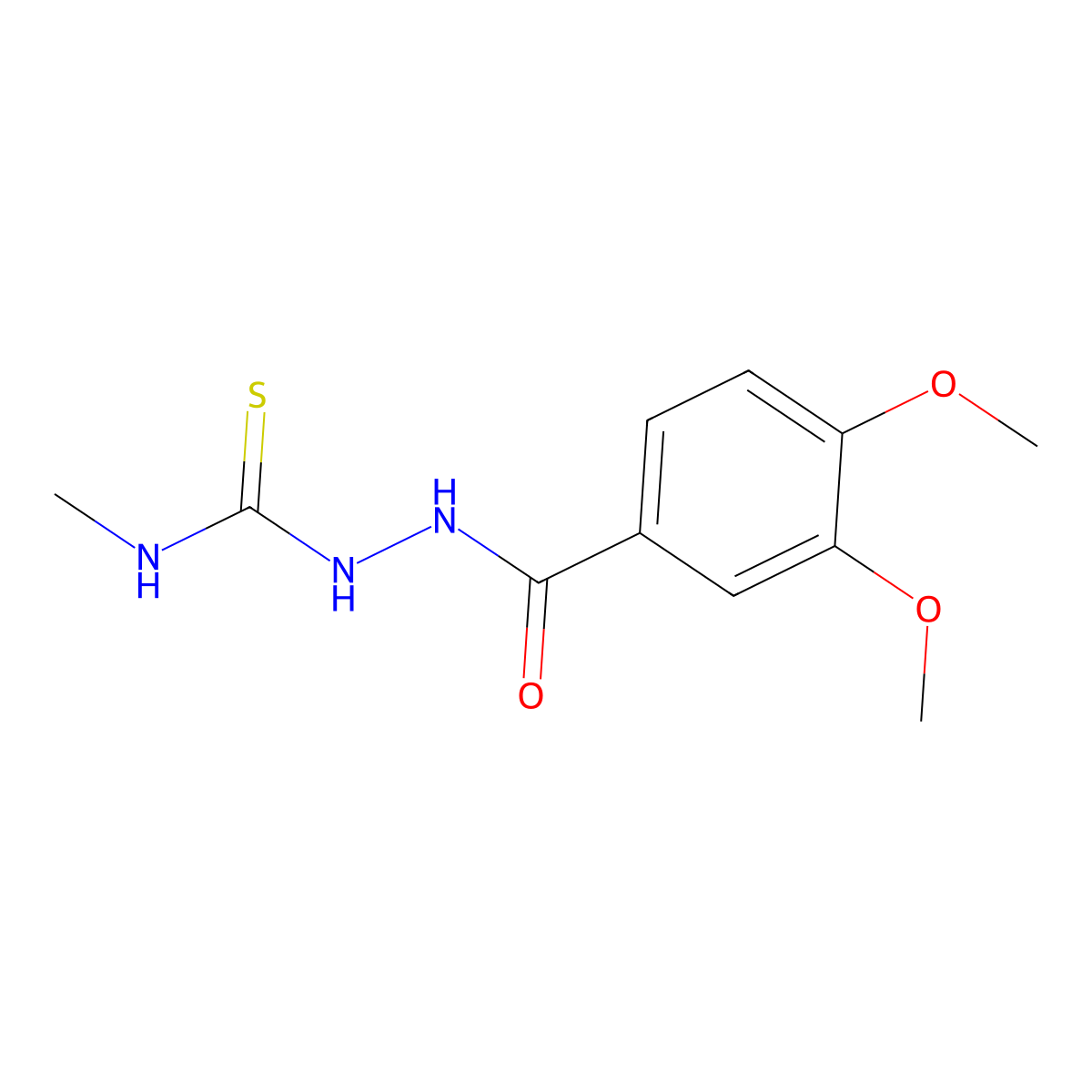 2-(3,4-dimethoxybenzoyl)-N-methylhydrazinecarbothioamide molecular structure, CAS 298217-87-5