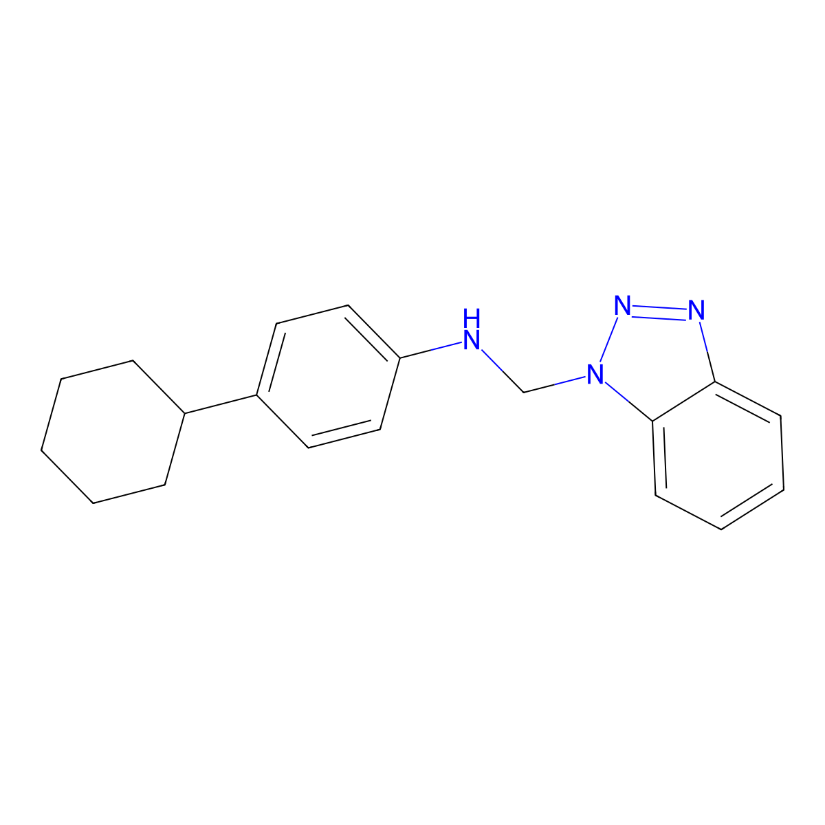 N-(1H-1,2,3-benzotriazol-1-ylmethyl)-4-cyclohexylaniline molecular structure, CAS 298217-91-1