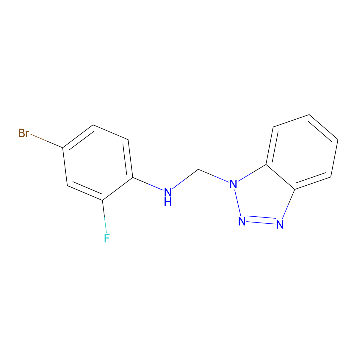 N-(1H-1,2,3-benzotriazol-1-ylmethyl)-4-bromo-2-fluoroaniline molecular structure, CAS 298217-92-2