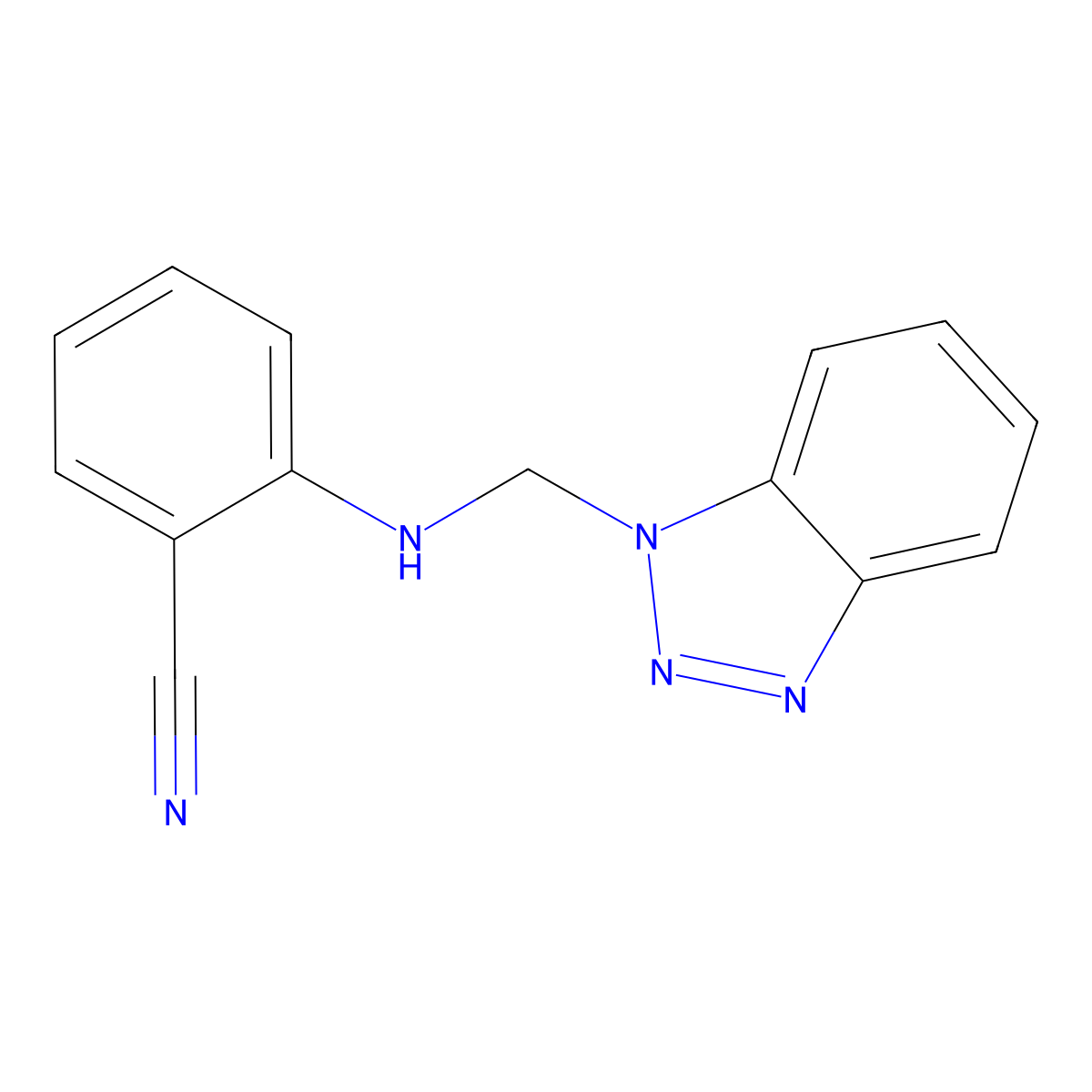 2-[(1H-1,2,3-benzotriazol-1-ylmethyl)amino]benzonitrile molecular structure, CAS 298217-94-4