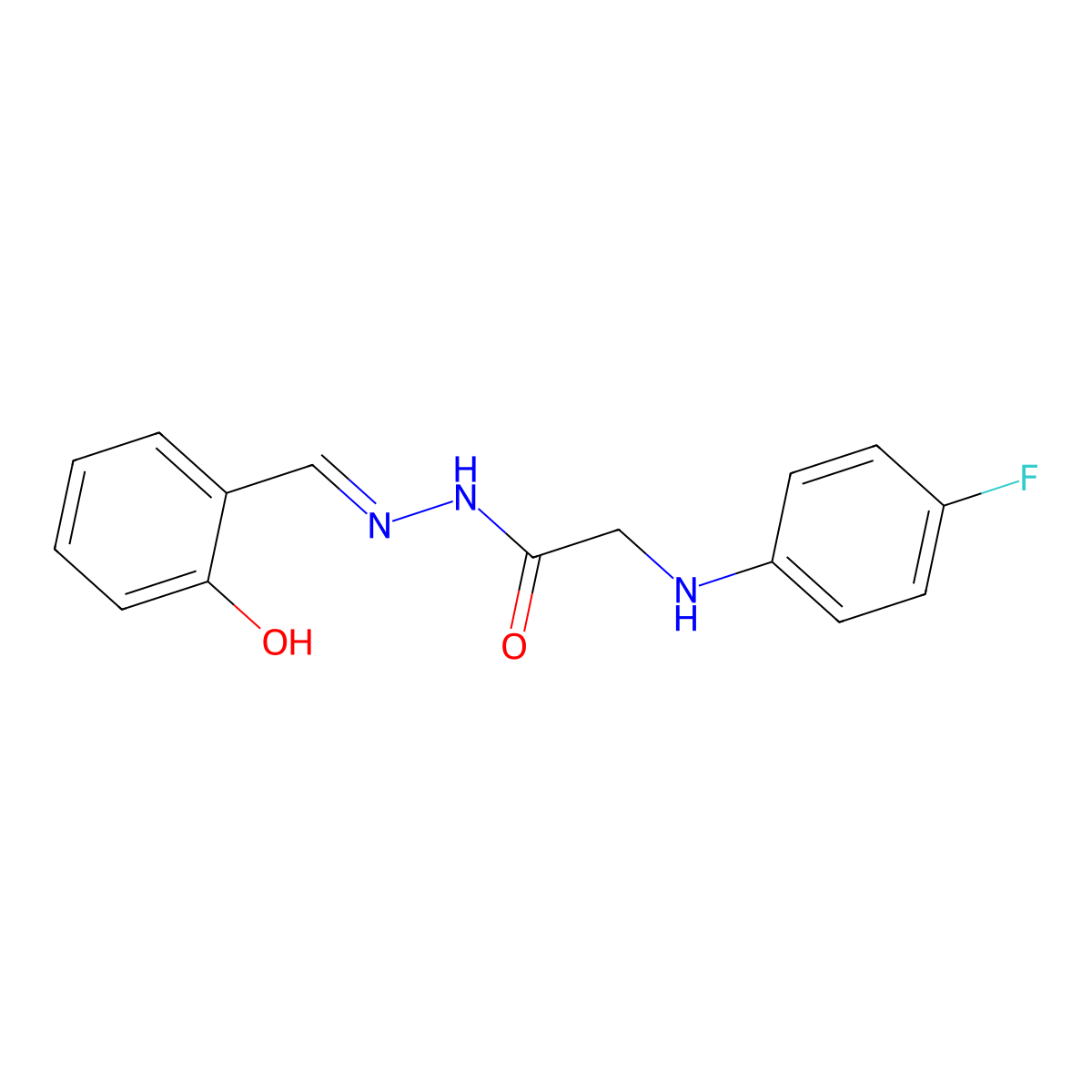 2-(4-fluoroanilino)-N'-[(2-hydroxyphenyl)methylene]acetohydrazide molecular structure, CAS 298218-07-2