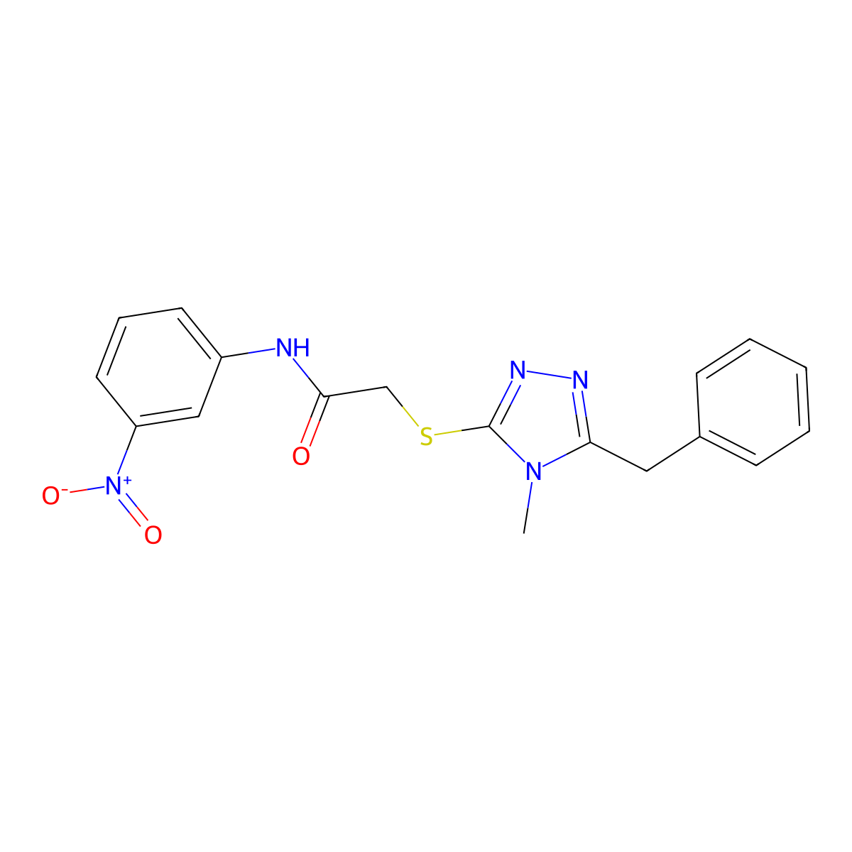 2-[(5-benzyl-4-methyl-4H-1,2,4-triazol-3-yl)sulfanyl]-N-(3-nitrophenyl)acetamide molecular structure, CAS 298218-09-4