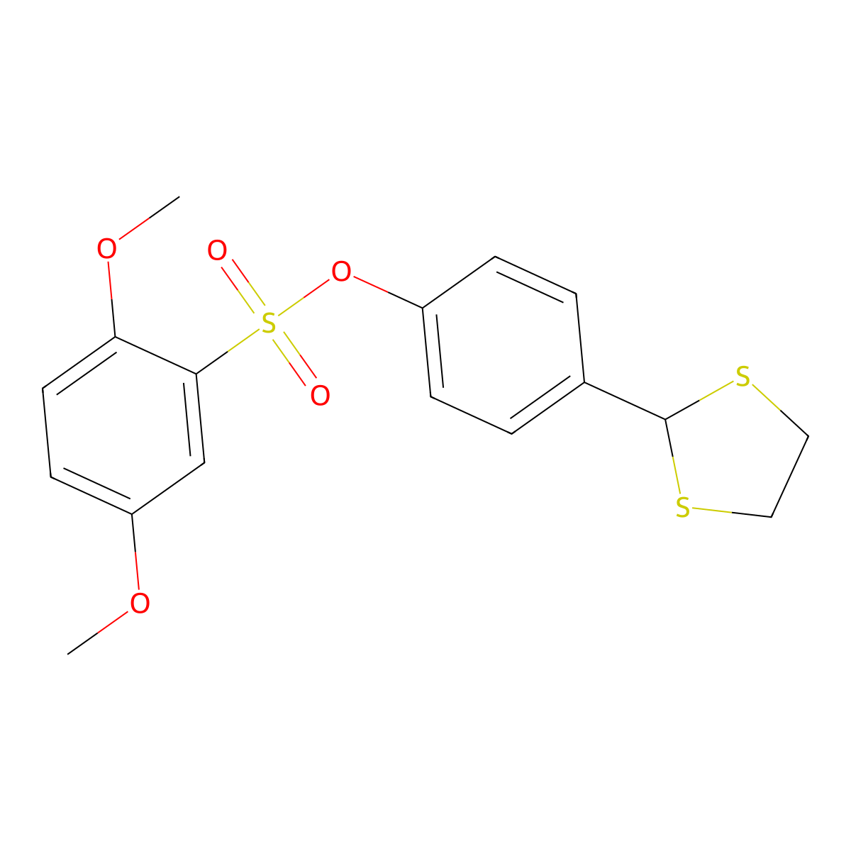 4-(1,3-Dithiolan-2-yl)phenyl 2,5-dimethoxybenzenesulfonate molecular structure, CAS 298218-20-9