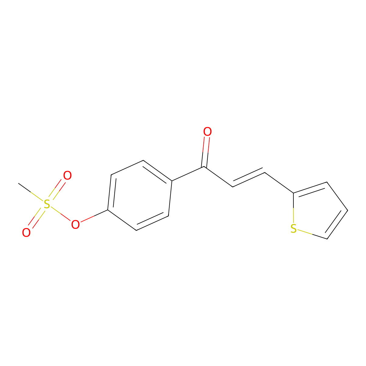 4-[3-(2-Thienyl)acryloyl]phenyl methanesulfonate molecular structure, CAS 298218-21-0