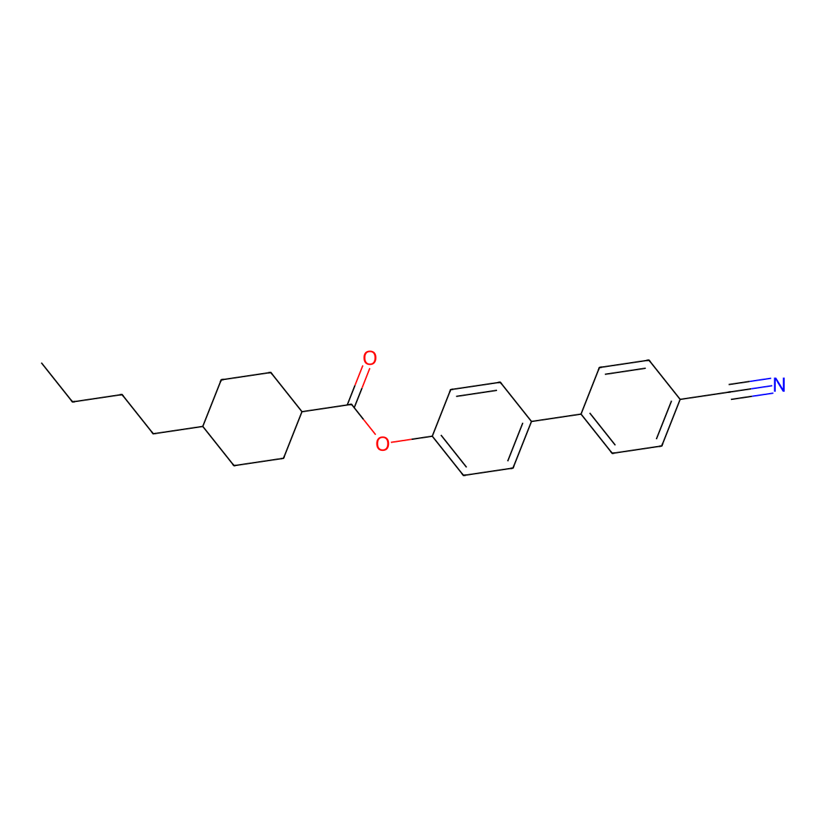 4-(4-Cyanophenyl)phenyl 4-butylcyclohexane-1-carboxylate molecular structure, CAS 298219-51-9