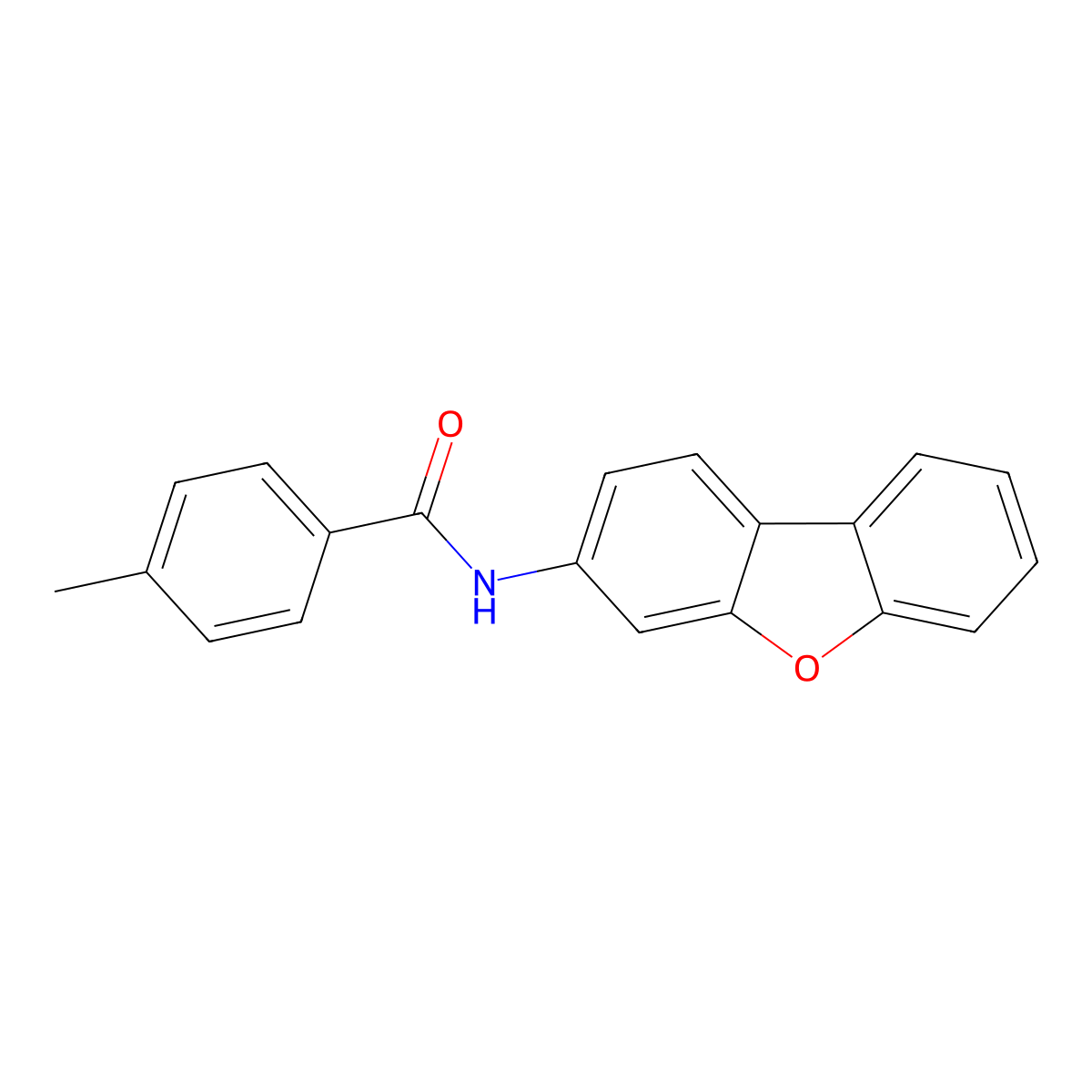 N-dibenzofuran-3-yl-4-methylbenzamide molecular structure, CAS 298219-77-9