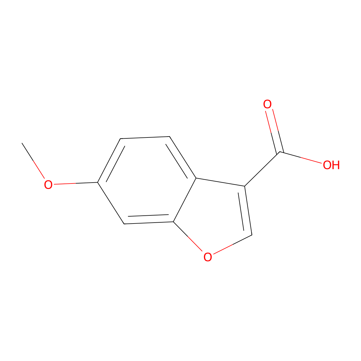 6-Methoxy-1-benzofuran-3-carboxylic acid molecular structure, CAS 29822-97-7