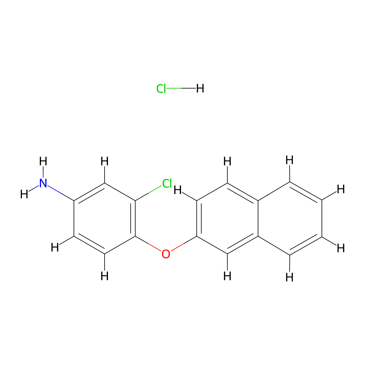 3-Chloro-4-(2-naphthyloxy)aniline hydrochloride molecular structure, CAS 298220-68-5