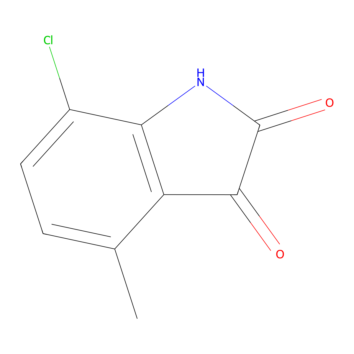 7-chloro-4-methyl-2,3-dihydro-1H-indole-2,3-dione molecular structure, CAS 298221-52-0