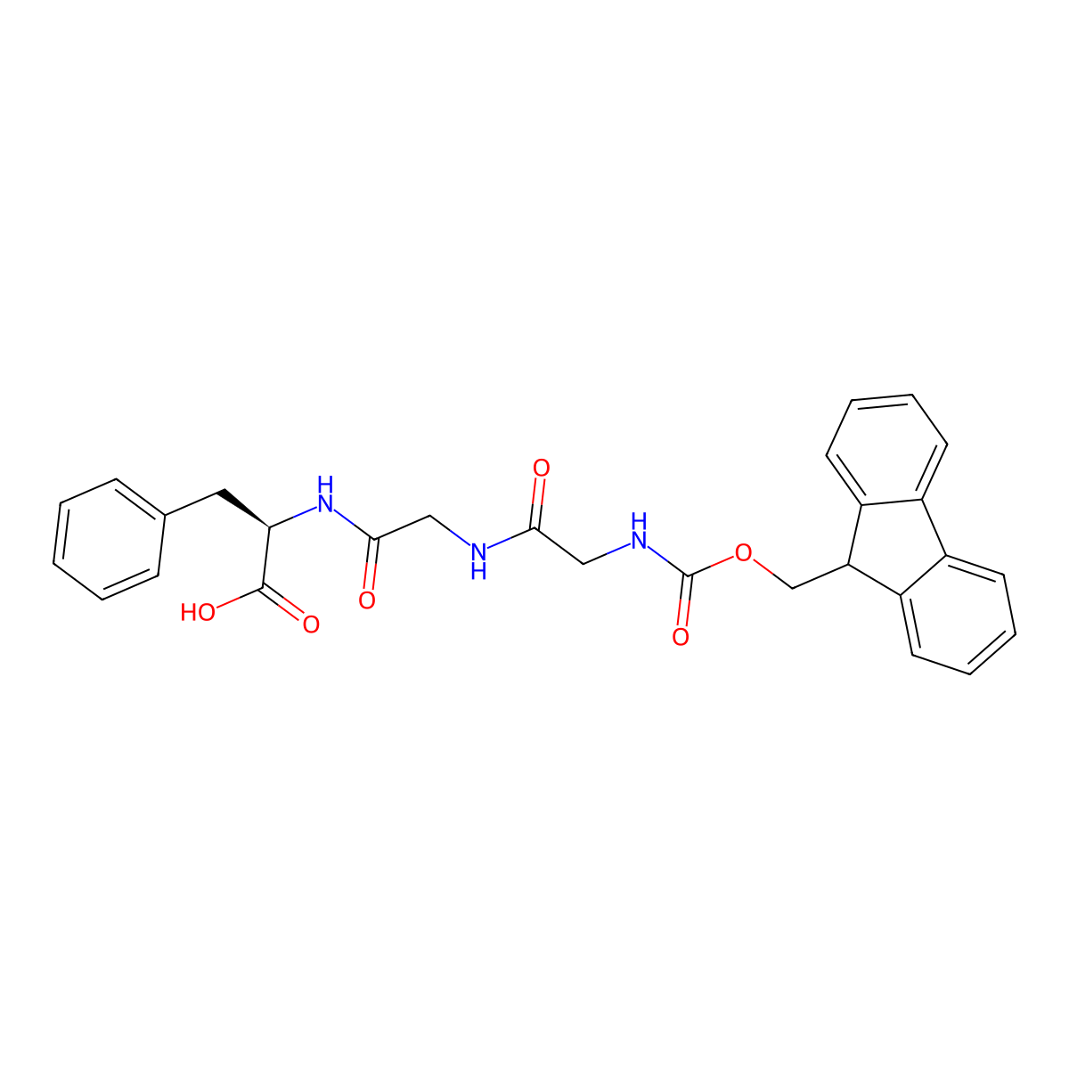 Fmoc-Gly-Gly-D-Phe-OH molecular structure, CAS 2982232-04-0