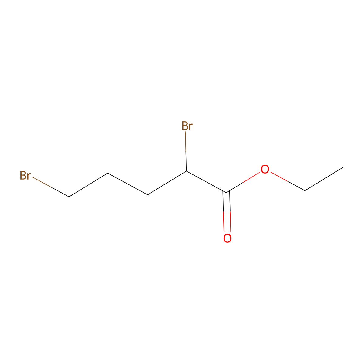 Ethyl 2,5-dibromopentanoate molecular structure, CAS 29823-16-3