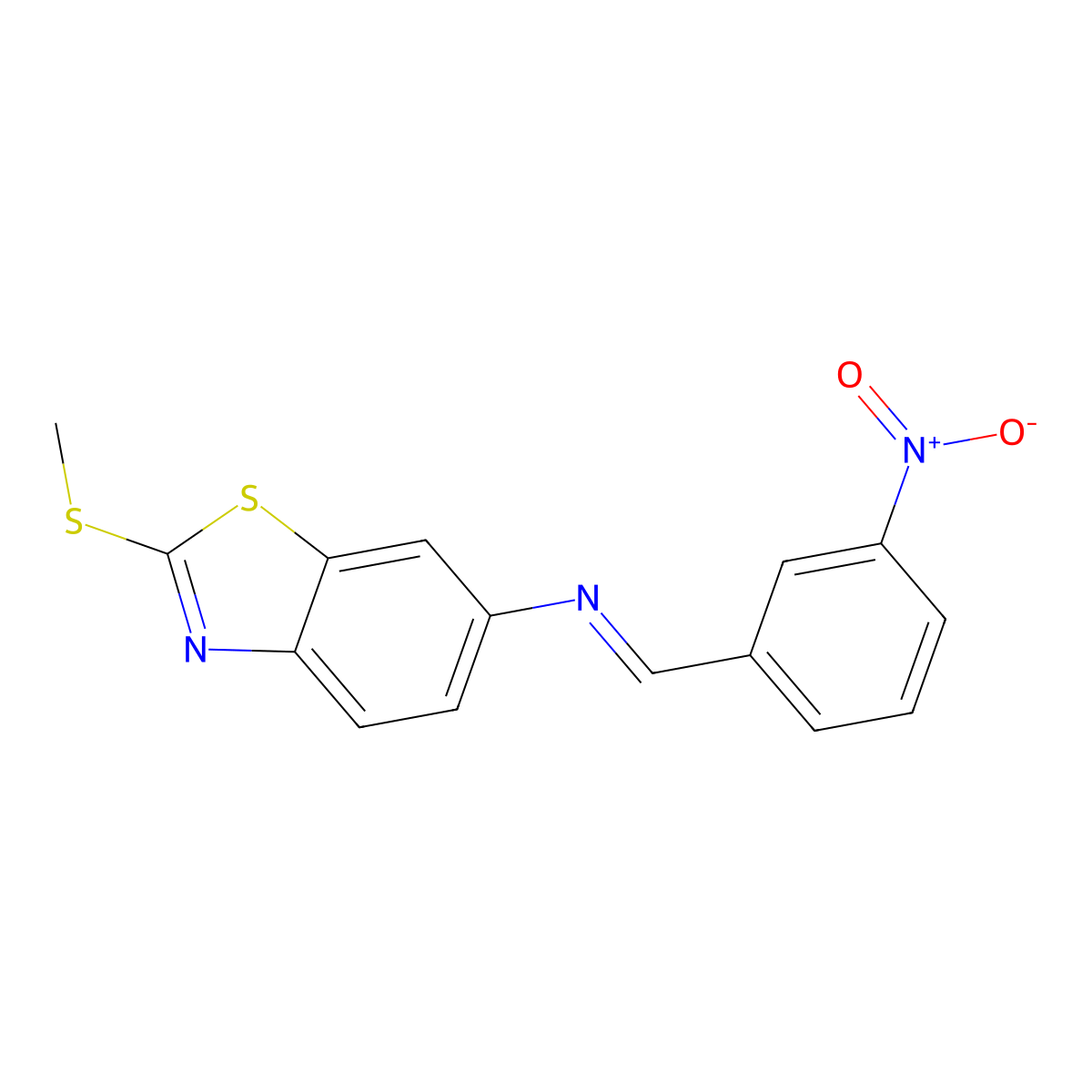 6-({3-Nitrobenzylidene}amino)-2-(methylsulfanyl)-1,3-benzothiazole molecular structure, CAS 298230-02-1