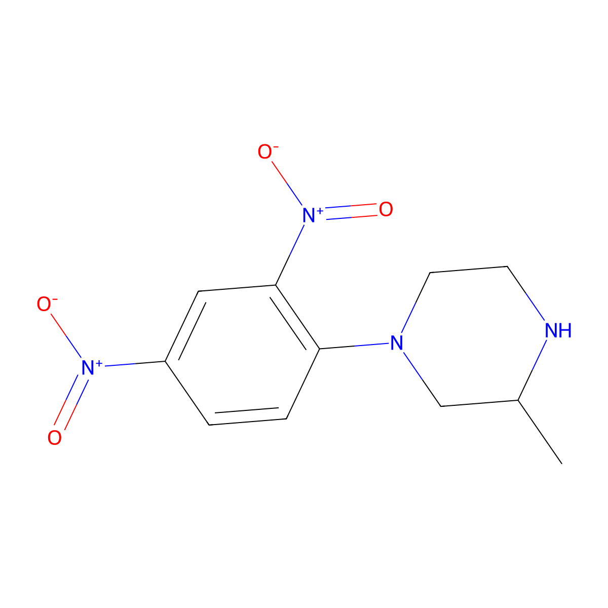 1-(2,4-Dinitrophenyl)-3-methylpiperazine molecular structure, CAS 298230-11-2